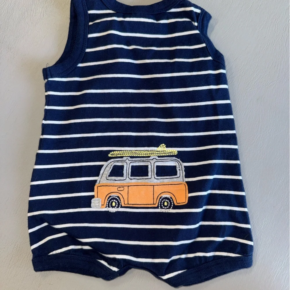 Carter's‎ Navy and White Striped Romper